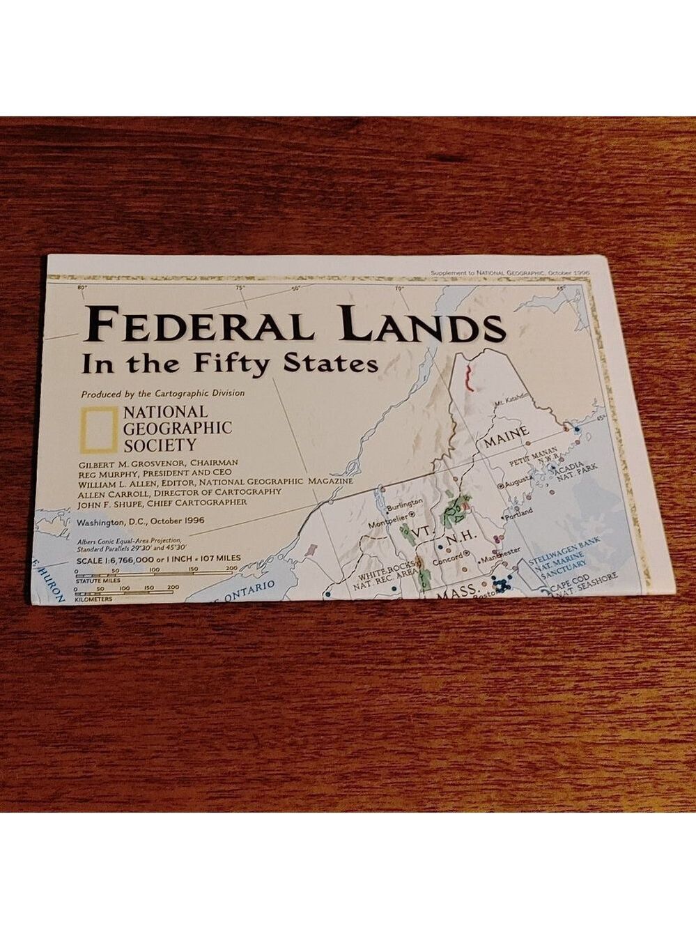 NATIONAL GEOGRAPHIC FEDERAL LANDS in the Fifty States MAP October 1996